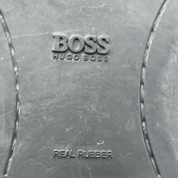 BOSS Hugo Boss Slip On Loafers Men Size 13 Black Leather Apron Toe Comfort Shoes - Picture 11 of 12